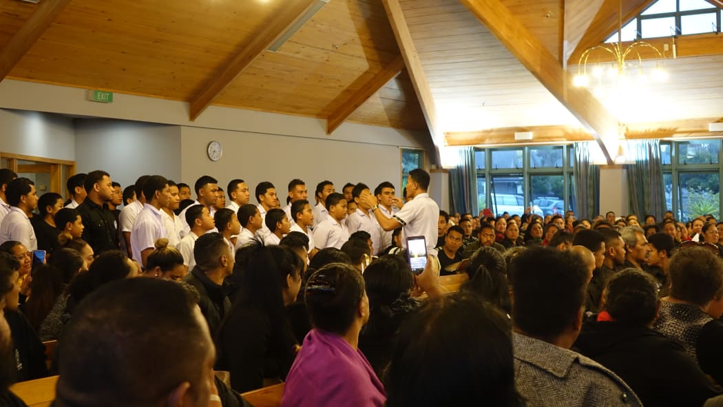 Sione Taumololo and Talita Fifita, who died in a bus crash near Gisborne on Christmas Eve, are remembered at a service at Grey Lynn's Tongan Methodist Church.