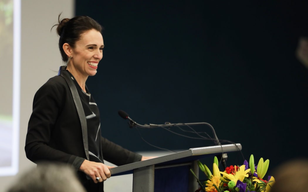 Prime Minister Jacinda Ardern, at Kaitao Intermediate School in Rotorua, announces free lunches for schools.