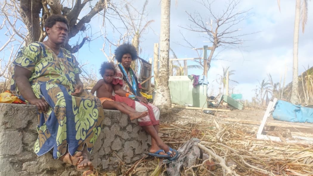 Naomi Charlie, Young Joycelyn and Rachel Malas on Mataso Island.