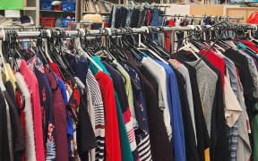 At Dee Glentworth's Free for All shop in Porirua, donated goods, appliances and clothing are given away in exchange for a $5 entry fee to cover costs.