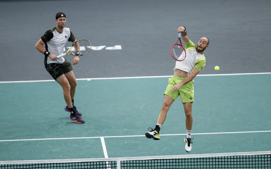 Tim Puetz (GER) and Michael VENUS (NZL) during the Paris Masters 2021.