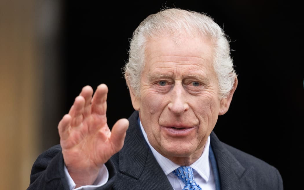 WINDSOR, ENGLAND - MARCH 31: King Charles III attends the Easter Service at Windsor Castle on March 31, 2024 in Windsor, England. (Photo by Samir Hussein/WireImage)