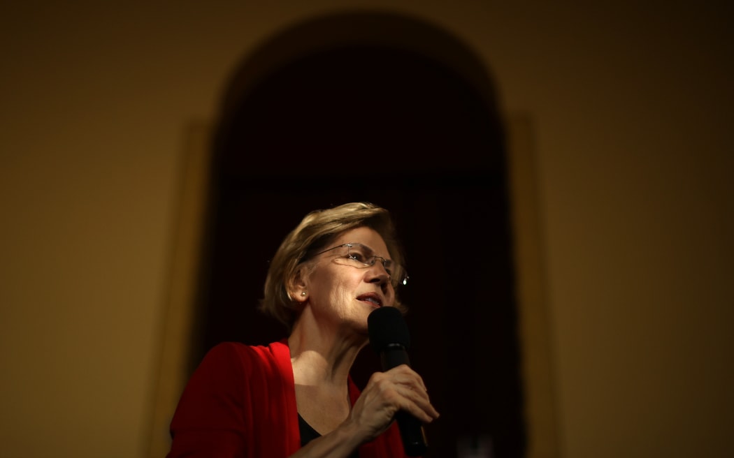 Senator Elizabeth Warren speaks during a campaign event at Iowa State University's Memorial Union February 02, 2020 in Ames, Iowa.