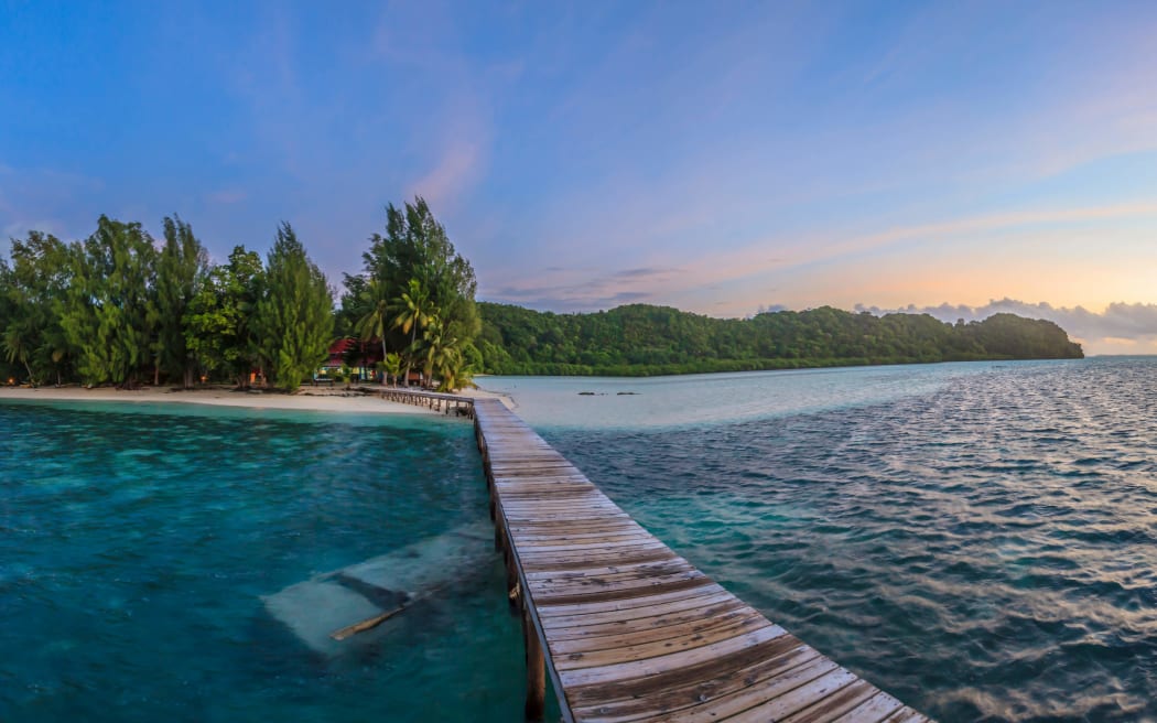 A pier at Carp Island, Palau.