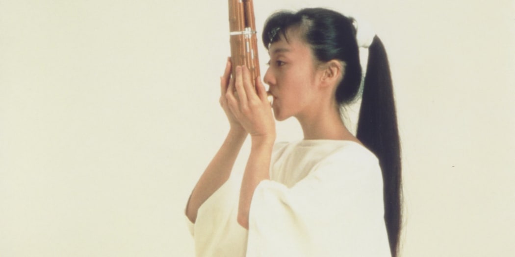 Mayumi Miyata from Miyata-Yoshimura-Suzuki Trio plays the shō, the traditional Japanese mouth organ