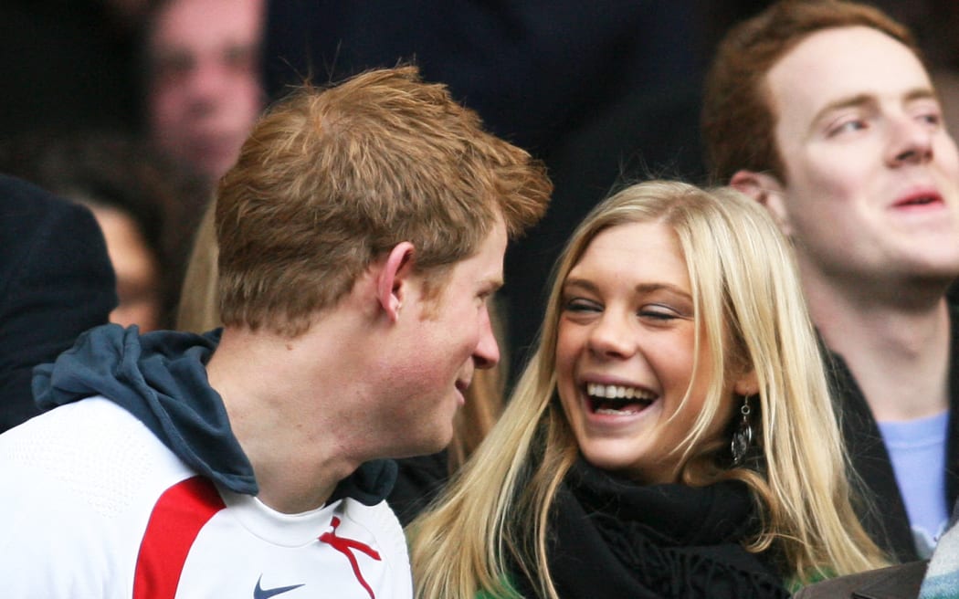 Prince Harry and Chelsy Davy at Twickenham during a match between South Africa and England in 2008.