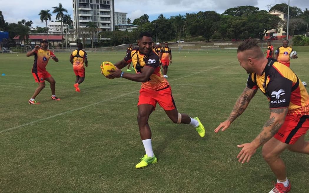 The PNG Kumuls squad training in Suva.