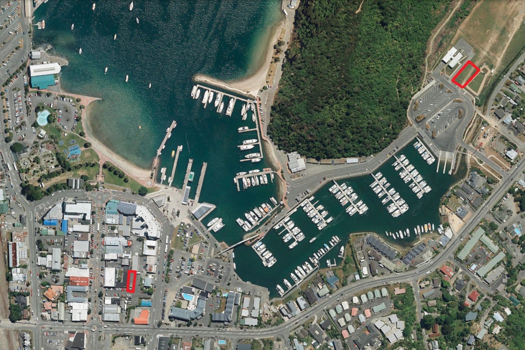 Map of proposed new freedom camping sites in Picton, highlighted in red.