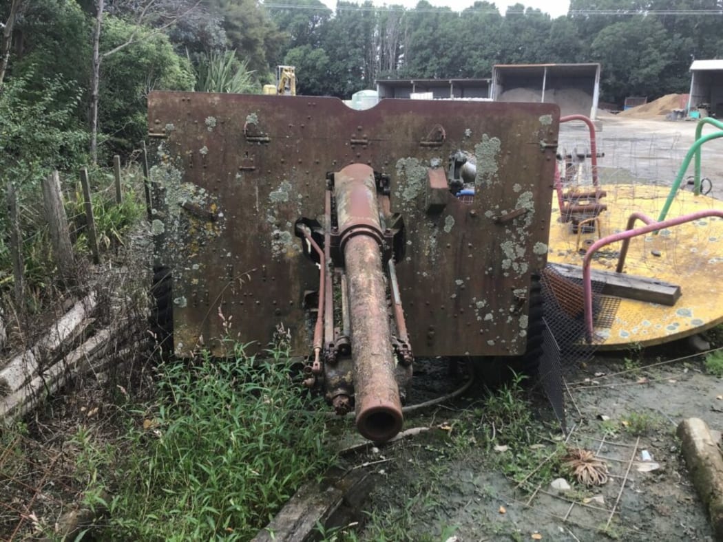 This WWII gun was pulled out from a paddock in Greytown.