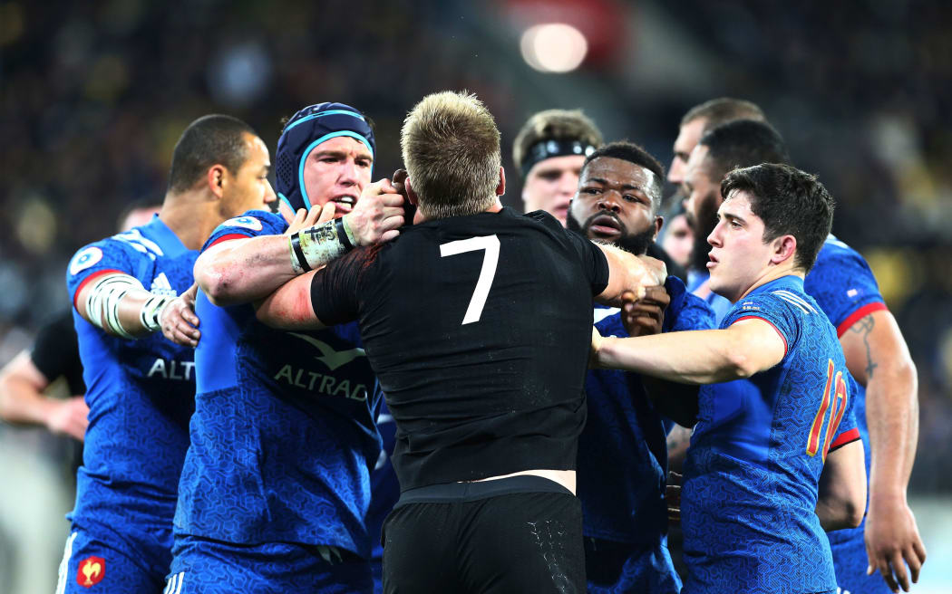 Sam Cane in the thick of it.