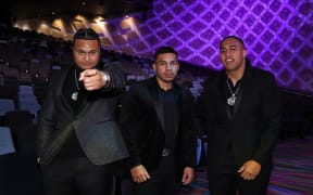 Spenny, Celly and J Emz of OneFour attend the world premiere screening of "OneFour: Against All Odds" at SXSW Sydney on 16 October, 2023 in Sydney, Australia. (Photo by Brendon Thorne/Getty Images for SXSW Sydney)