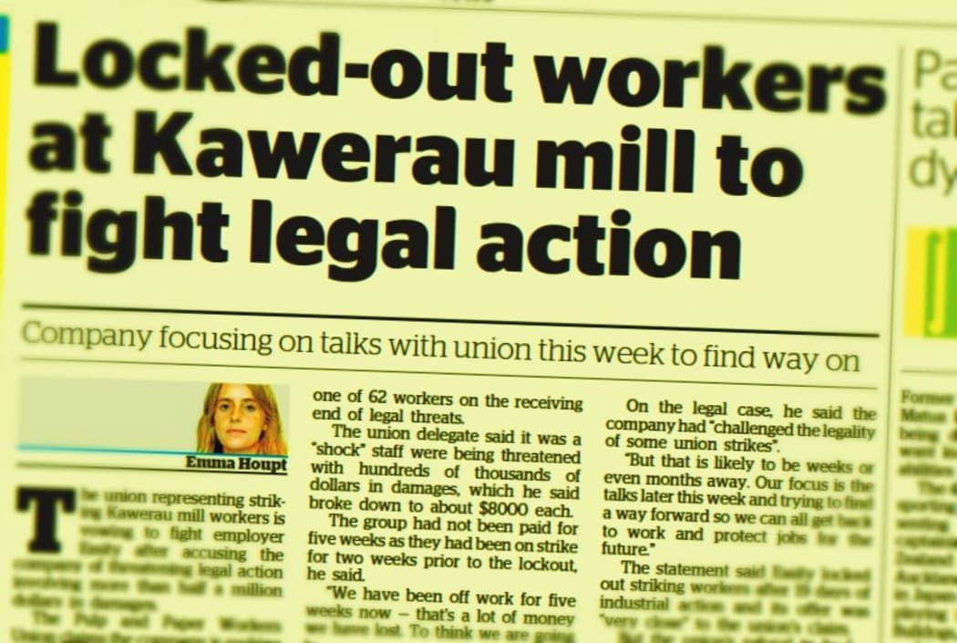 Bay of Plenty Times reporting developments in the Kawerau mill lockout.