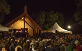 An estimated 1500 people attend the pre-dawn prayer service on the Treaty Grounds.
