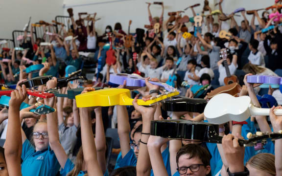 NZ Ukulele Trust - kids holding ukuleles