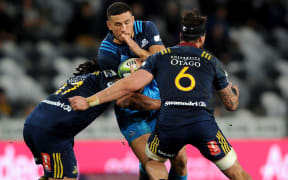 Sonny-Bill Williams of the Blues during the Super Rugby match between the Highlanders and the Blues, held at Forsyth Barr Stadium, Dunedin, 8th of April 2017.