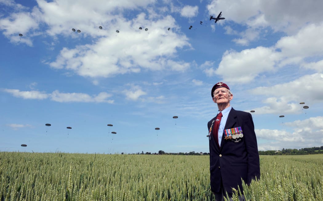 British World War II veteran Frederick Glover in Ranville, northern France, on the eve of D-Day commemorations.