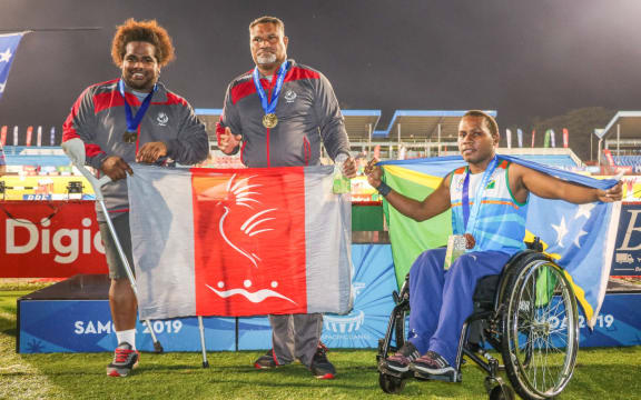 New Caledonia came up trumps in the men's para shot put.