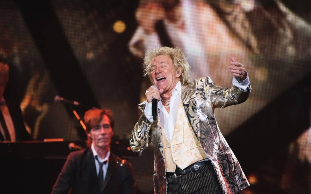 Rod Stewart performs at OVO Hydro in Glasgow, United Kingdom, on November 29, 2022 (Photo by Dylan Morrison/NurPhoto) (Photo by Dylan Morrison / NurPhoto / NurPhoto via AFP)