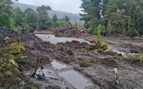 Residents at Powerhouse Road, north of Westport, had to be rescued via helicopter after heavy rain caused floods and blocked access.