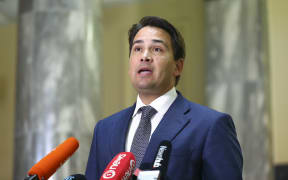 National leader Simon Bridges speaks to media during a press conference at Parliament on 21 April 2020