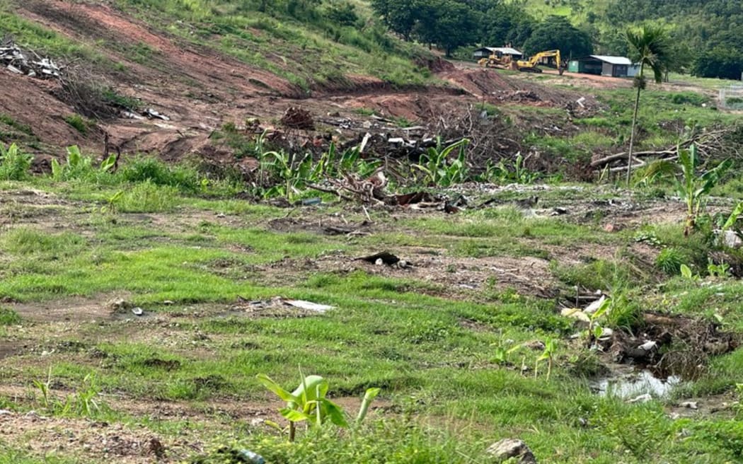 Bare land left after homes in the Baruni settlement village were flattened by bulldozers at Port Moresby, PNG. Pictured on Mar. 16, 2025.