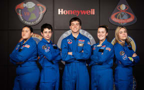 Puhoro group photo on Day 1, Week 1 of the Honeywell Leadership Challenge Academy (HLCA) at the U.S. Space and Rocket Center (USSRC) in Huntsville, Ala. on Sunday, Oct. 20, 2024.

Shaylah Thompson (Integrity)
Dustin Marhsall (Confidence)
Fletcher Lochhead (Confidence)
Bostyn Te Whaiti (Focus)
Anizma-Jae Titoko-Isaacs (Focus)