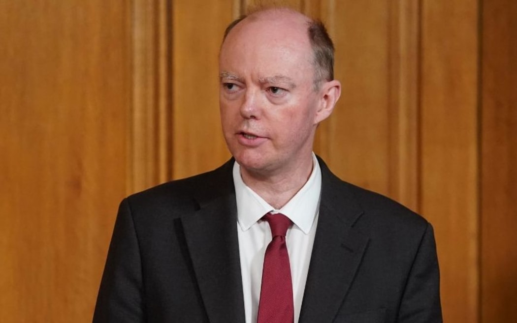 A handout image released by 10 Downing Street, shows Chief Medical Officer, Professor Chris Whitty attending a remote press conference to update the nation on the novel coronavirus COVID-19 pandemic,