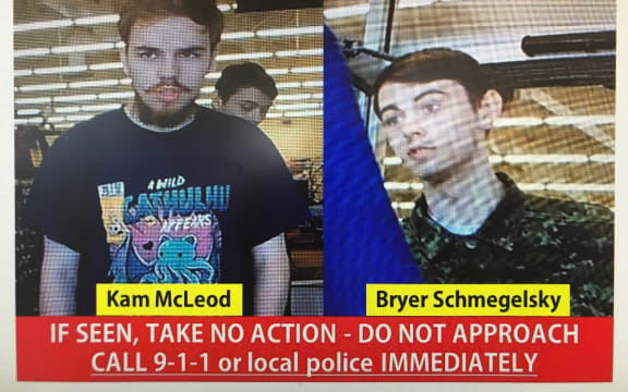 A police alert in Canada for murder suspects Kam McLeod and Bryer Schmegelsky.