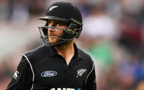 A dejected Kane Williamson after being dismissed in the third and final one-day loss to Australia.