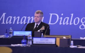 Commander of US Naval Forces, Central Command, Vice Admiral Samuel Paparo at the Manama Dialogue security conference in the Bahraini capital on 5 December 2020.