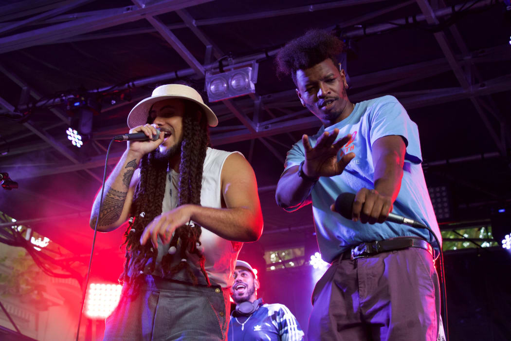 Melodownz and Raiza Biza performing as part of High Beams at Laneway 2019