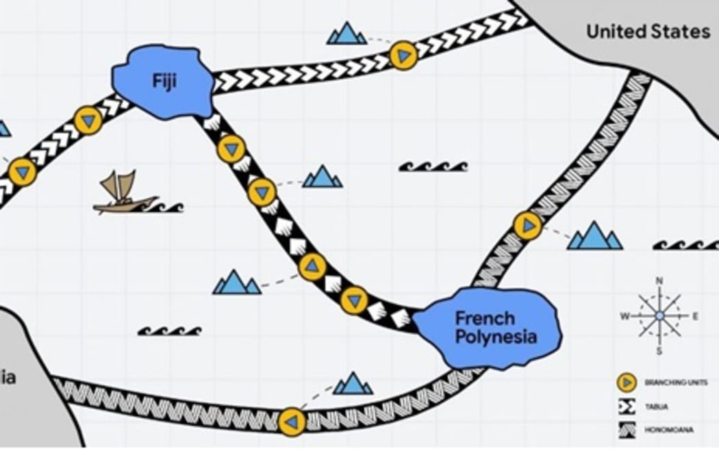 Google trans-Pacific cables Tabua and Honomoana US, French Polynesia-Fiji-Australia.