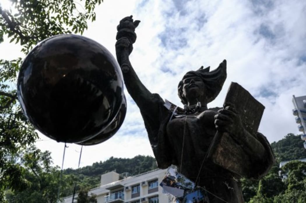 The Goddess of Democracy statue at the Chinese University in Hong Kong