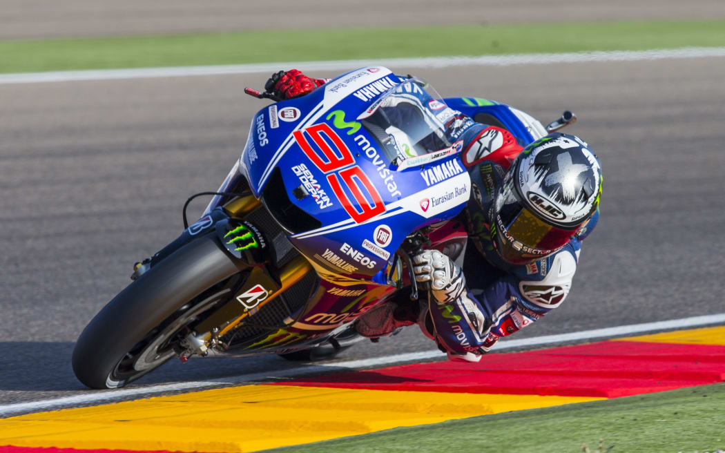 Jorge Lorenzo (ESP), Movistar Yamaha MotoGP rider, in action during Spanish MotoGP.