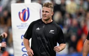 New Zealand captain Sam Cane warms up before the Rugby World Cup semi final between the All Blacks and Argentina at Stade de France.