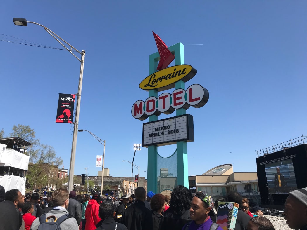 The famed Lorraine Motel sign at the National Civil Rights Museum in Memphis.