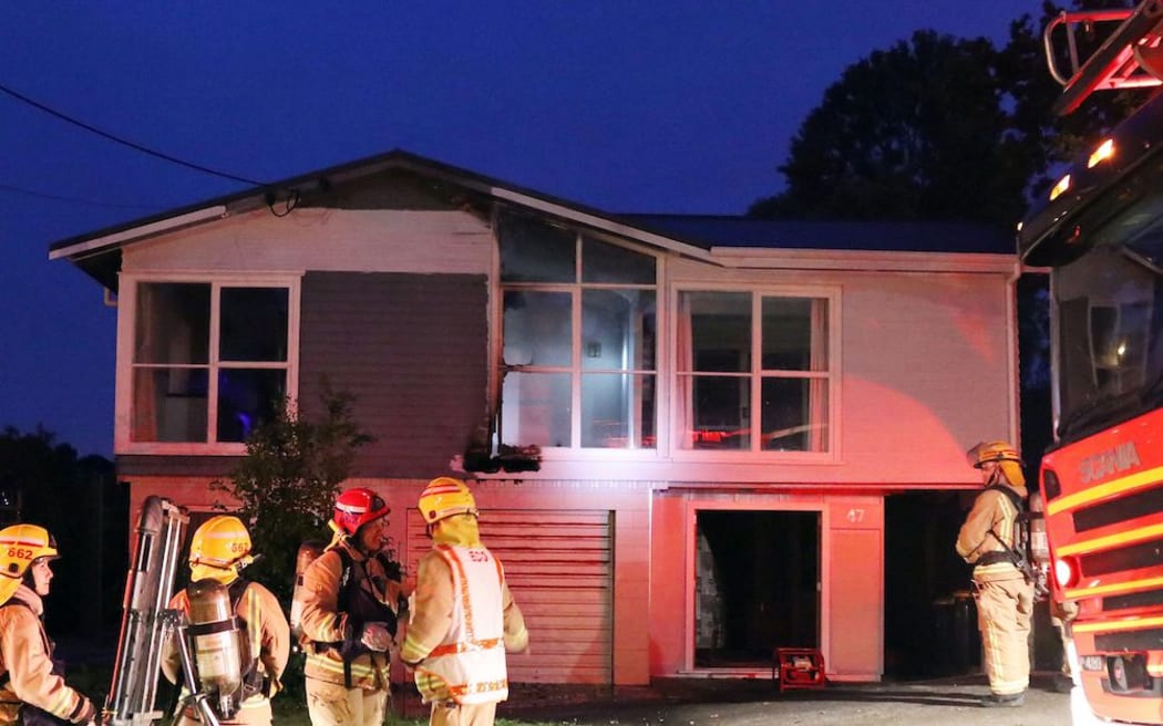 There were multiple fires at the house on School Road in Te Atatu.