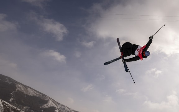 Nico Porteous competes during the freestyle skiing men's freeski halfpipe final of Beijing 2022 Winter Olympics on 19 February, 2022.