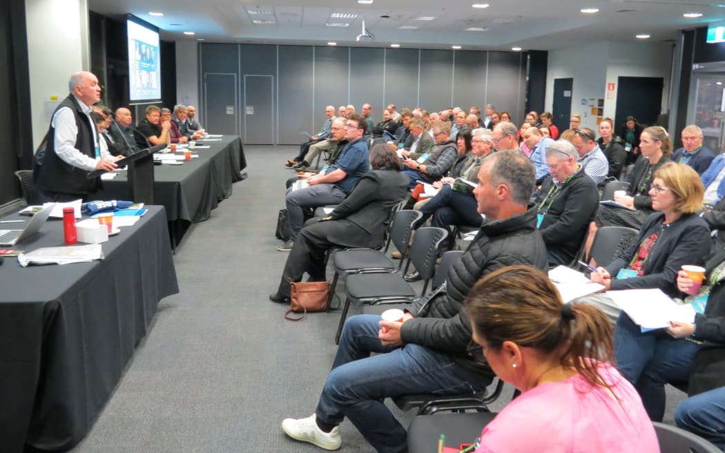 HortNZ Chair Barry O'Neil speaks at the AGM in Mount Maunganui on Friday.