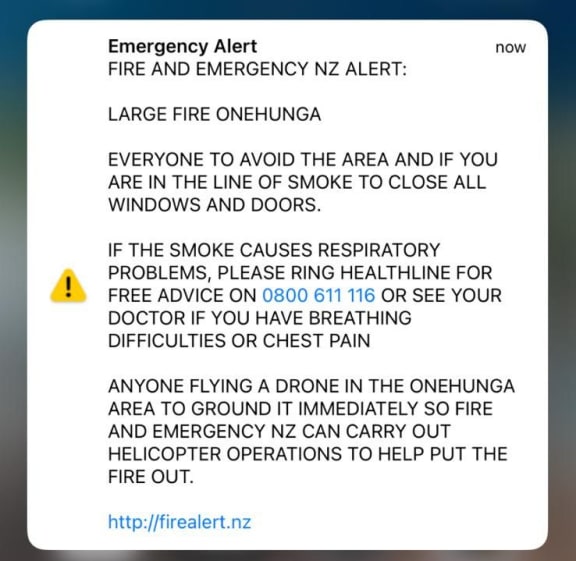 FENZ alert for those potentially affected by Onehunga waste plant fire