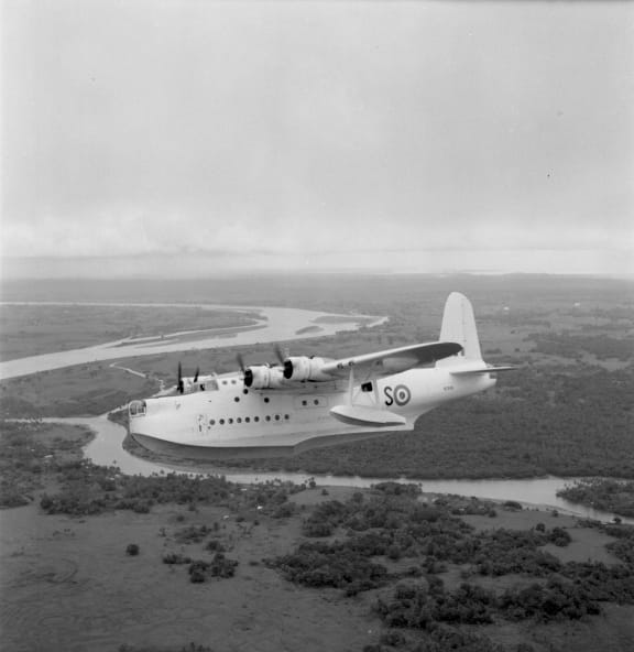 RNZAF Sunderland on patrol over Fiji.