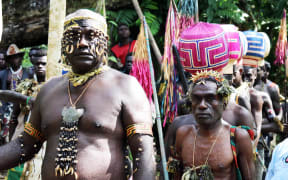 Returning Officer, John Sisiesi (L) and Upe teacher, Sam Manu (R)