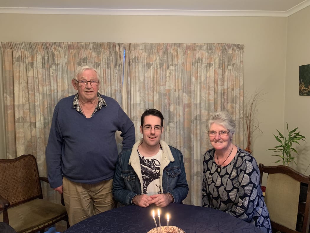 Nana and Poppa holding a birthday celebration for me last year.