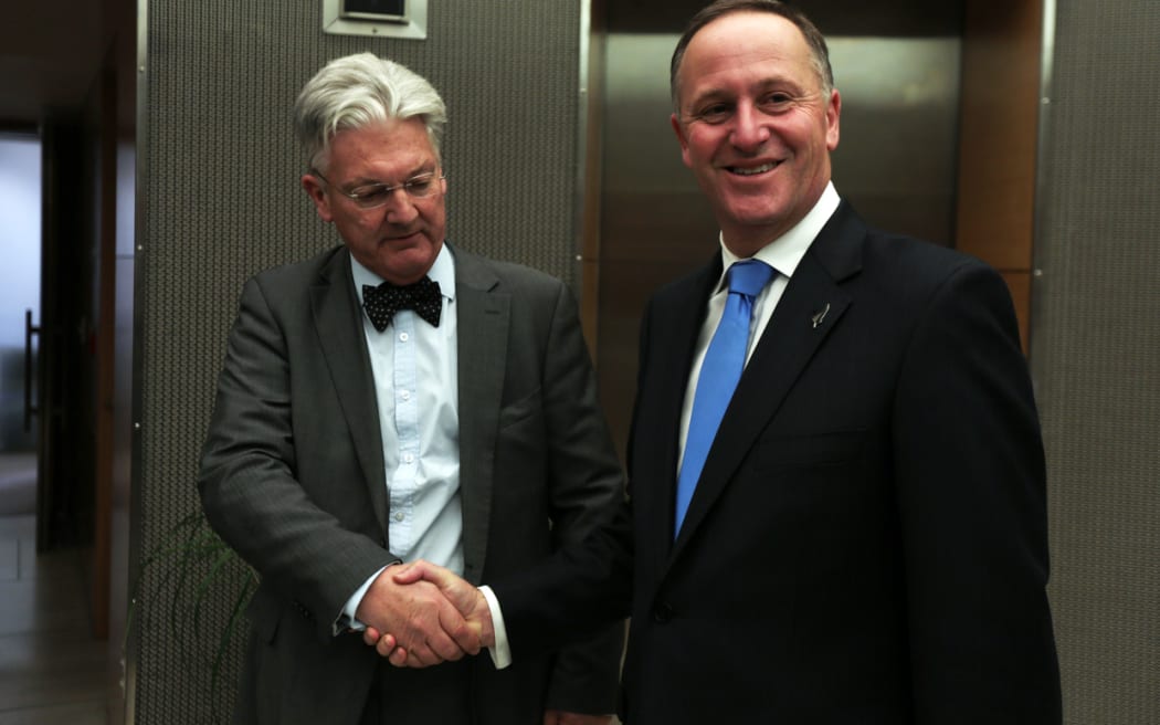 John Key meeting with United Future Leader Peter Dunne