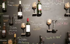 Drinks display in New Caledonia restaurant