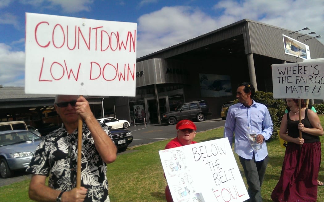 Protesters make their feelings known in Whangarei.