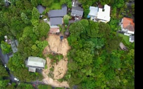 Major slip on Otitori Bay Road, Titirangi