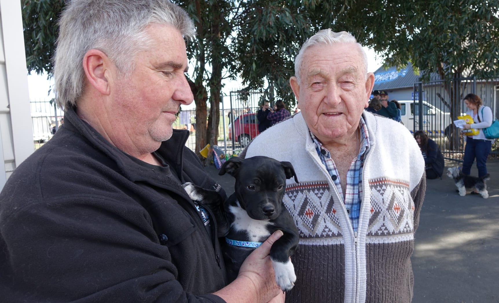 Harry Lynn (right) with his dog Baxley.