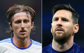 Luka Modric of Croatia and Lionel Messi of Argentina.