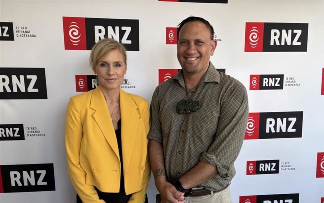 RNZ host Mihingarangi Forbes with Rev. Dr Te Hira Paenga
